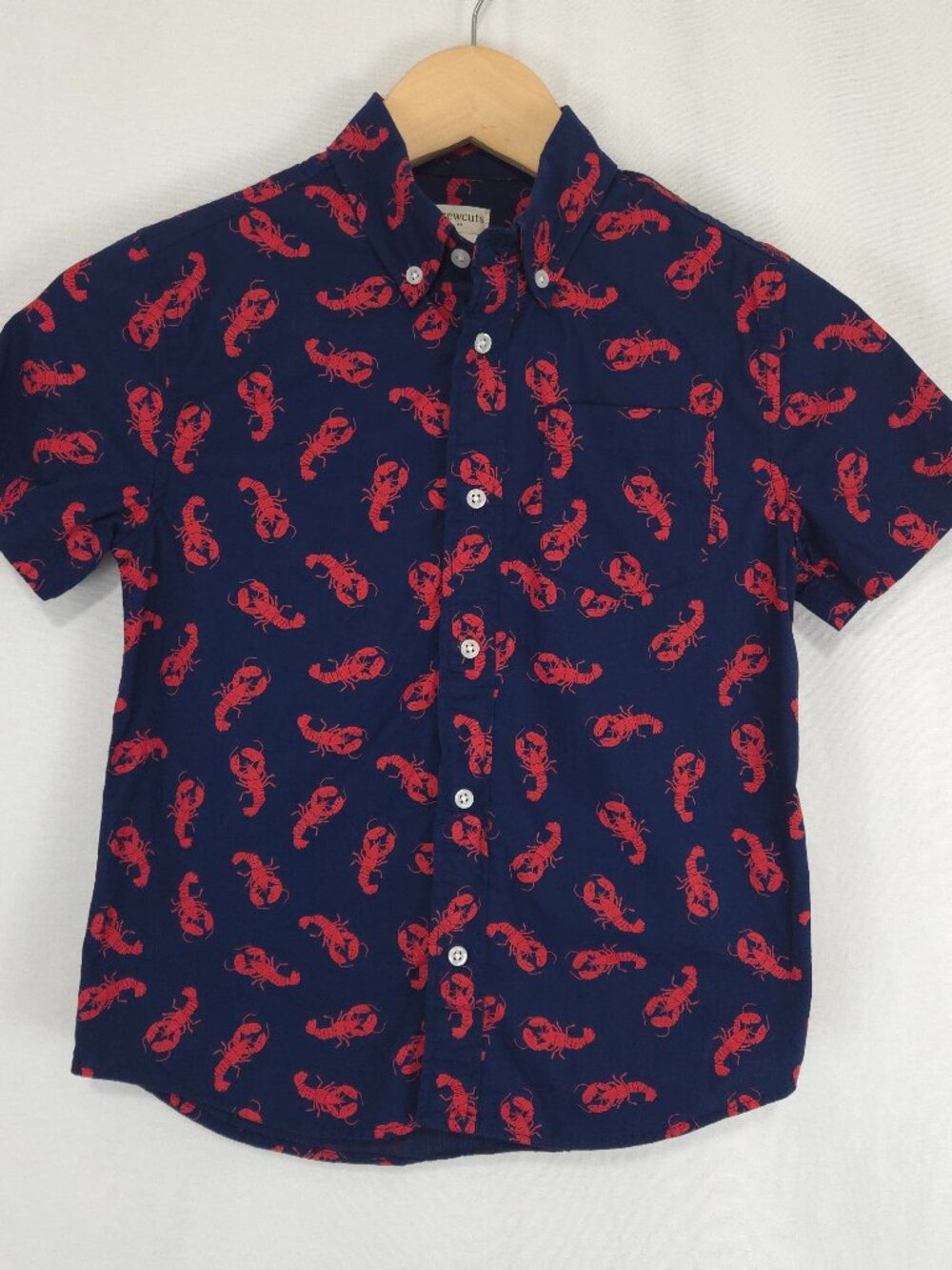 Crewcuts Boys' Lobster Graphic Button Up Shirt